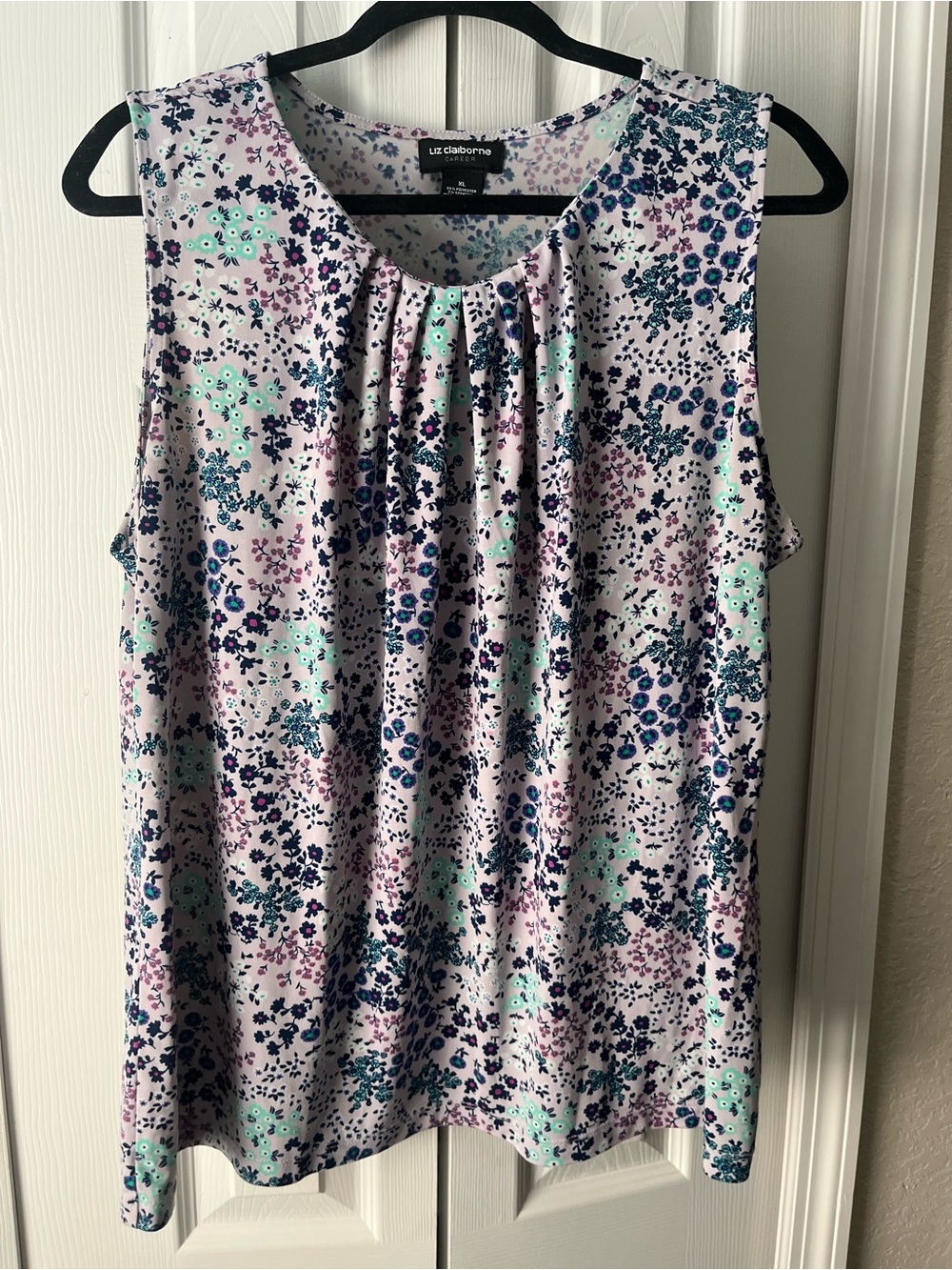 Liz Clairborne Career floral flowy blouse size XL